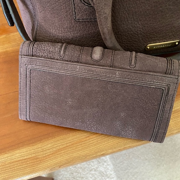 Burberry Kirley Satchel + Wallet Brown Cow Grain Pebbled Leather - Picture 11 of 16